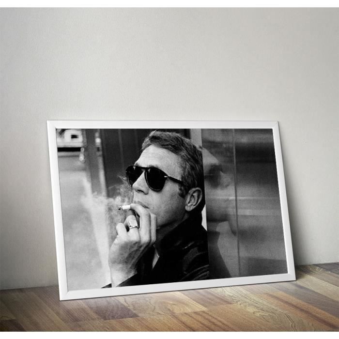 Poster Sur Toile Steve McQueen 40x60 Cm - Décoration Murale Sans Cadre - Pour Salon, Chambre - Style Vintage