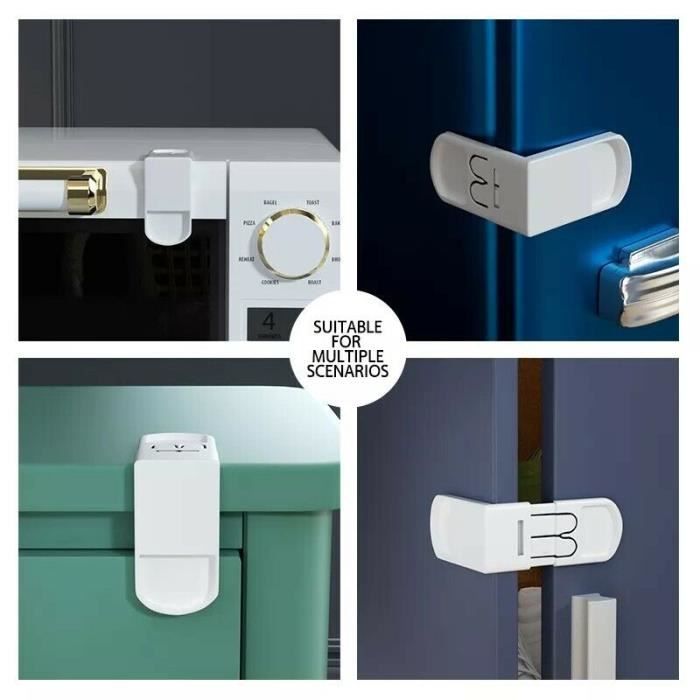 Bloque-porte Et Bloque-tiroir Pour Enfants – 2 Pièces Avec Adhésif Fort – Pour Réfrigérateur, Armoire, Tiroirs - 12