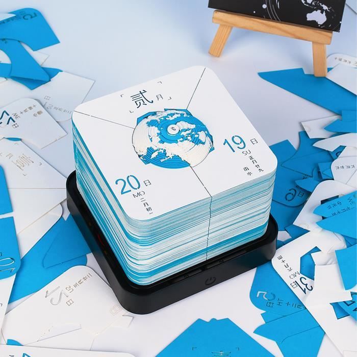 Bloc-notes de calendrier 2024 - Bloc-notes d'art de sculpture de note de  terre de calendrier 2024, sculpture en papier 3D, bloc-notes de notes de