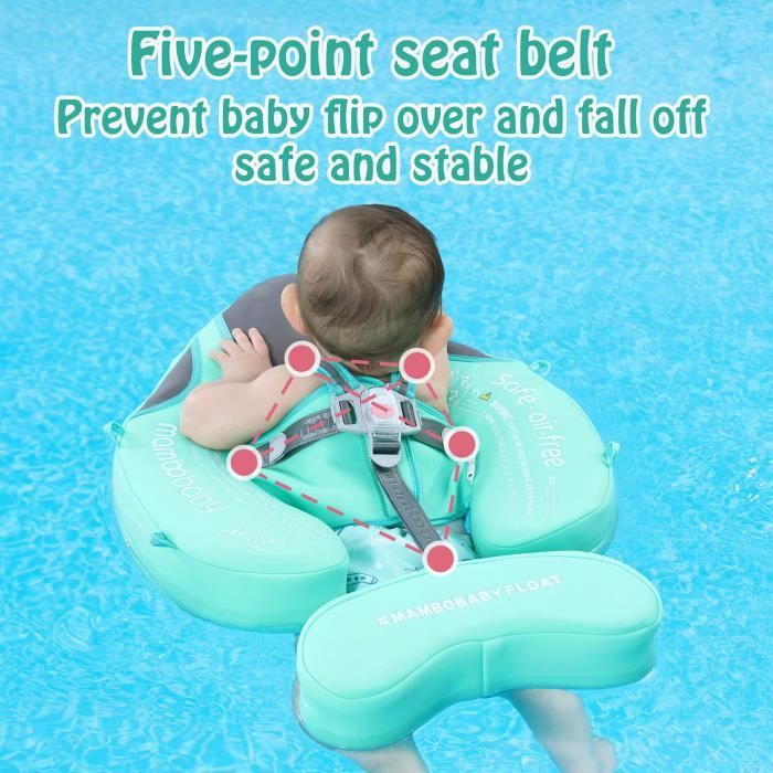 HECCEI Flotteur Mambobaby avec queue amovible, tout nouveau flotteur de bain pour bébé/nourrisson avec auvent, non gonflable, solide, en cuir souple, imperméable, doux pour la peau (édition de luxe