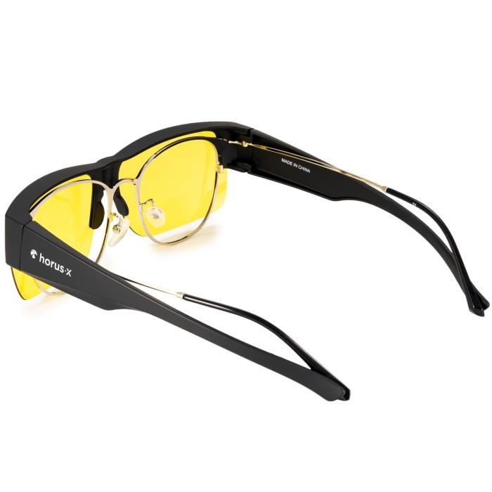 rainbow safety Surlunettes Solaires Polarisee Sur Lunettes Conduite Nuit  Homme Femme RWN30 Nuit cat.1