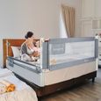 Aufun Barrière de lit pour enfant avec barrière de lit à levage vertical avec renfort pour le sommeil des tout-petits-3
