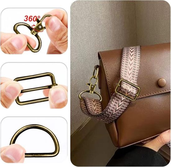 Lot De 15 Fermoirs Homard Et Anneaux Dorés - Accessoires DIY Sac Et Sangle