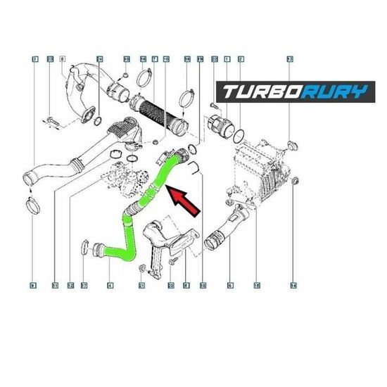 Durite De Turbocompresseur Intercooler Pour Mercedes Citan Renault Kangoo 1.5 DCi - Références 144600199R 144609191R
