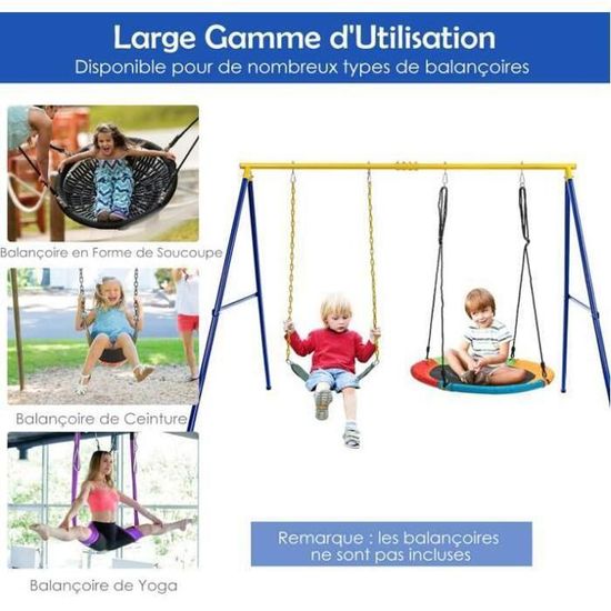 Portique de Balançoire en Métal,Cadre Support de Nid d'Oiseau Extra Portique de Balançoire en Métal,Cadre Support de Nid d'Oiseau Extra