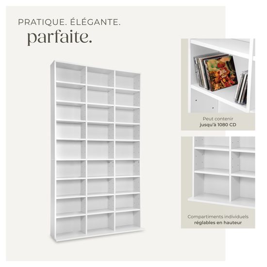 Tectake Meuble De Rangement Cd Dvd 24 Etageres Modulables 102