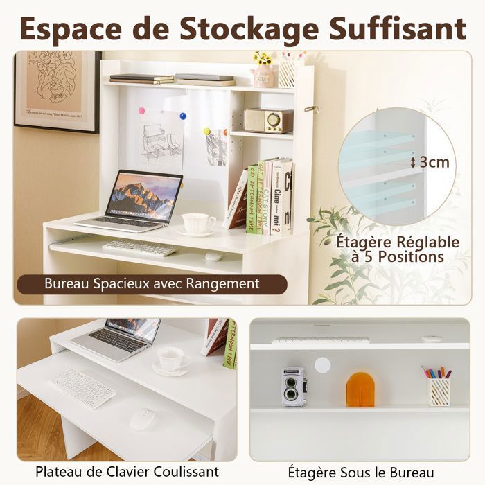 Étagère Murale Blanche Fabriquée Sur Mesure - En Bois, Style Moderne, Neuf