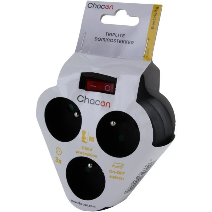 Domino Electrique Chacon 2x16A Avec Interrupteur - Anthracite