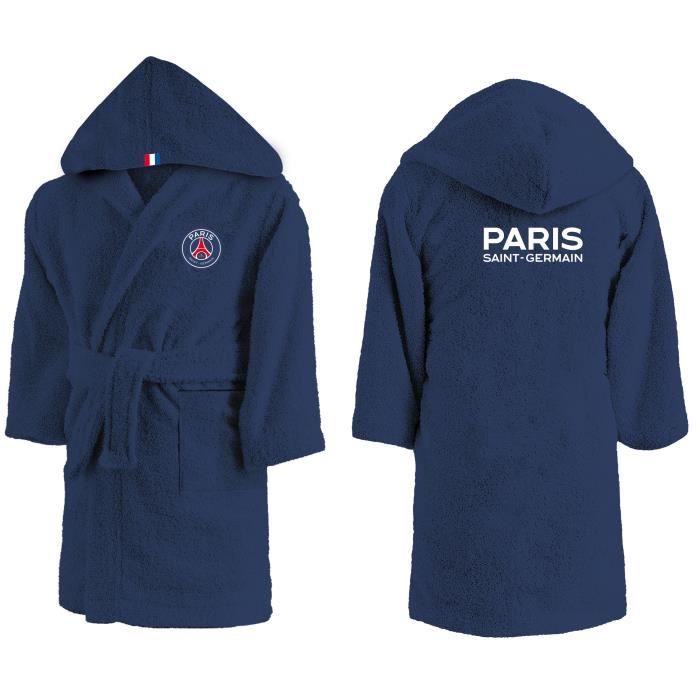 Peignoir enfant à capuche brodé 100% coton, PSG LINES. Taille : 10