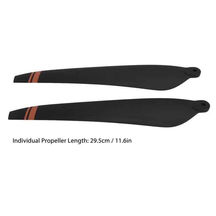 Generic Hélice D'avion RC Durable, Accessoire de Remplacement adapté au Drone Bebop 2, Plastique 7.5cm, 4 Pièces (BLACK
