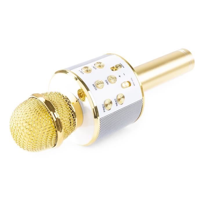 Micro Karaoké Sans fil Bluetooth avec Haut parleur 5W Autonomie 8H LinQ  doré au meilleur prix