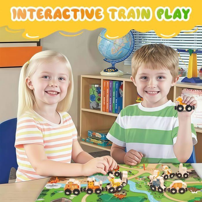 Jeu train montessorien en bois pour enfant | Maisons du Monde