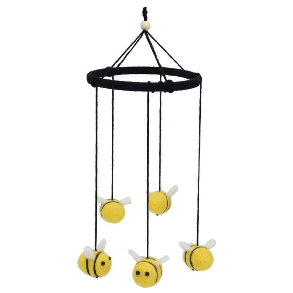 Mobile Lit Bébé En Bois Carillon Éolien - Jouet Berceau Suspendu Avec Cloche