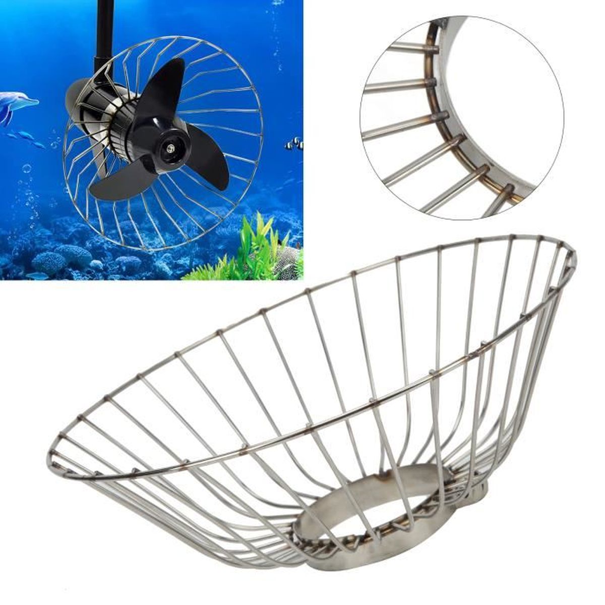 Hélice Hors-bord 2 5CV Hélice Marine Prettyia 2.5CV - Pour Yamaha 7 1/4 X 6 BS - Alliage Aluminium - 115mm - Antirouille Hélice Hors-bord Prettyia - 4