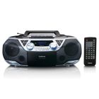 Lenco SCD-720SI - Radio portable DAB+/FM avec Bluetooth®, lecteur CD, cassettes et USB - Argent