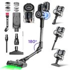 LIN SHUN DS 580W/58Kpa Aspirateur Balai sans Fil 6*3500mAh/60min Filtration en 7 Etapes Ecran OLED Brosse Lumière Verte Pliable