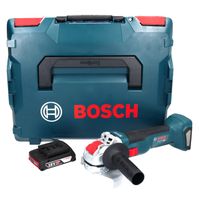 Bosch GWX 18V-10 Professional Meuleuse d'angle sans fil 18 V 125 mm X-LOCK Brushless + 1x Batterie 2,0 Ah + L-Boxx - sans