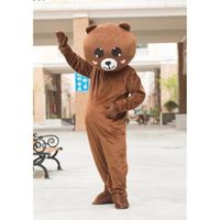Sombre mignon - 150-165cm - Costumes de mascotte d'ours brun, Spectacles de fête, Pom-pom girl, Animaux en fo