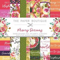 Set de 30 feuilles de papier scrapbooking 20 x20 cm 'Peony Dreams Embellishments Pad' de The Paper Boutique