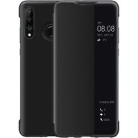 Housse Huawei P30 Lite, Smart View Étui À Rabat En Cuir, [Mode D'Économie D'Énergie][Protección Integral](P30Lite,Noir)[N7445]