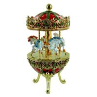 Oeuf musical Fabergé métal chevaux carrousel - La valse de Brahms