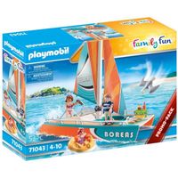 PLAYMOBIL - 71043 - Family Fun - Promo Pack Catamaran - 53 pièces - Multicolore
