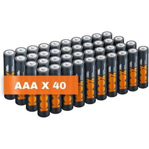 PILES Piles AAA - Lot de 40 | 100% PEAKPOWER | Batteries