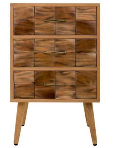 CHIFFONNIER - SEMAINIER Chiffonnier, meuble de rangement en bois avec 3 tiroirs coloris naturel - Longueur 45,50 x Profondeur 38 x Hauteur 75 cm