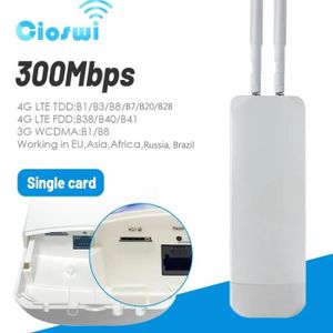 MODEM - ROUTEUR CPE à carte unique - routeur double SIM 4G étanche, 300Mbps, Point d'accès Wifi sans fil, adaptateur POE 48V