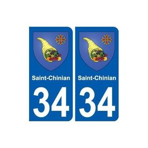 DÉCORATION VÉHICULE 34 Saint-Chinian blason autocollant plaque sticker
