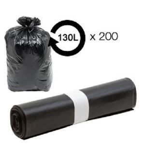 Sac poubelle renforcé 150 L 68 microns noir - carton de 100