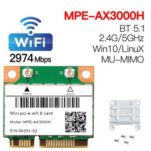 Mini-Carte PCI Express Réseau Haute Vitesse, Mini-Carte sans Fil PCI-E WiFi  Bluetooth 5.0 433 Mbits / s à 2,4 GHz / 5 GHz