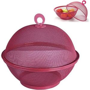 Corbeille à Fruits Avec Couvercle - Forme Pomme Verte - Métal Grillagé - Ø28,5cm X H24cm