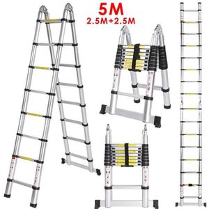 ECHELLE Échelle Télescopique TOOLUCK - 5M - 16 Echelons - Charge max 150 kg