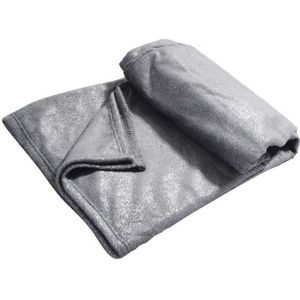 douceur dint/érieur plaid 125x150cm metallise quadris gris//argent