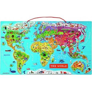 Puzzle magnétique du monde, incl. tableau blanc