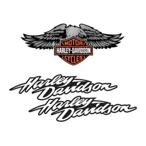 DÉCORATION VÉHICULE Pack stickers rétro réfléchissant Harley Davidson 