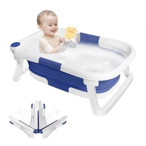 BAIGNOIRE  SUPFINE Baignoire bébé pliable - baignoire enfant avec trous d'évacuation et pieds antidérapants 63x43x20cm