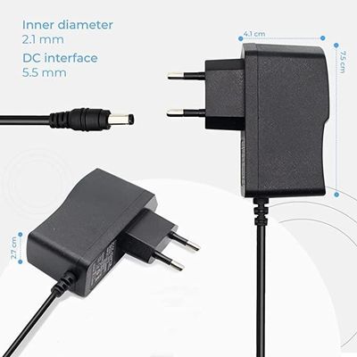 Adaptateur Alimentation DC 9V 1.5A - Fiche 5.5mm X 2.1mm Centre Négatif