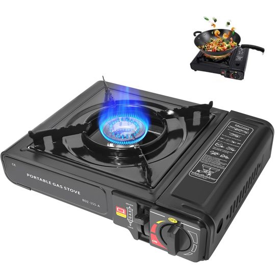 SLDAGe Portable Réchaud de Camping à Gaz, 2100W Outdoor Réchaud Camping avec Mallette,Compact Poêle de Camping, Mini réchaud gaz, pour Camping Pique -Nique Barbecue Festivals Randonnée,Orange