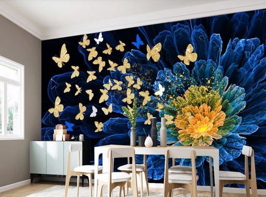 Papier Peint 3D Autocollant Style Doré - H9270 - Peinture Murale Amovible Erin - Neuf