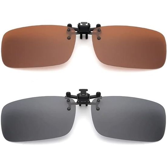 Lunettes De Soleil Polarisées à Clip SolarShield - Verres Gris, Monture Ajustable, Unisexe