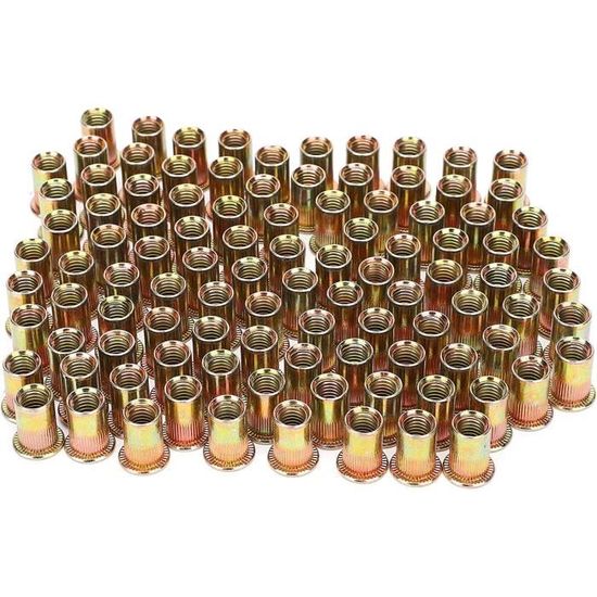 50 écrous Rivet M4 Inox 304 – Rivnut Argenté, 10mm De Haut