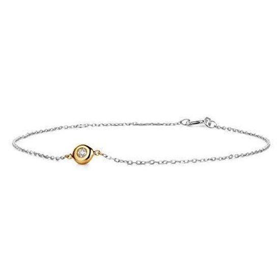 Orovi Bracelet pour femme Or jaune 14 carats / or 585 19 cm Chaîne avec cœur