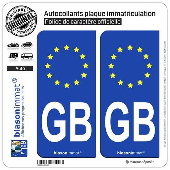 Stickers Plaques Immatriculation Département 87 Limousin - Lot De 2, Fond Bleu Foncé, Angles Arrondis - Fabriqué En France