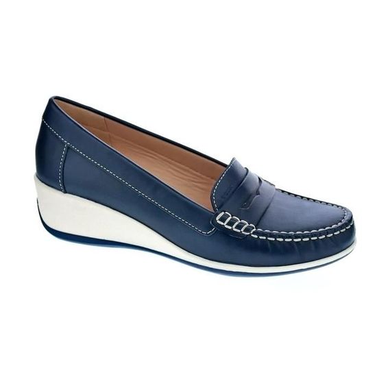 Mocassins Femme Geox D Arethea B - Cuir, Respirants Avec Semelle Perforée - Confort Memory Foam