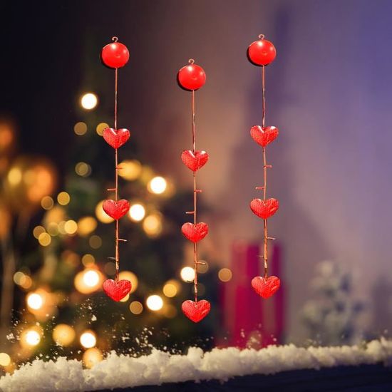 Guirlande Lumineuse De 3 M Avec 20 LED En Forme De Cœur - Alimentée Par Piles - Pour Noël, Fête, Mariage, Dortoir, Chambre à Coucher, Décoration D' Intérieur