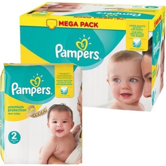 Pampers - maxi mega pack 480 couches bébé Taille 2 new baby