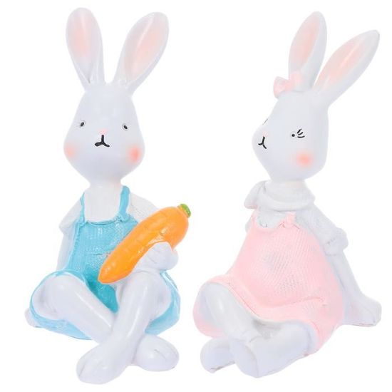 Holibanna Lot de 7 figurines miniatures de lapin de Pâques, figurin