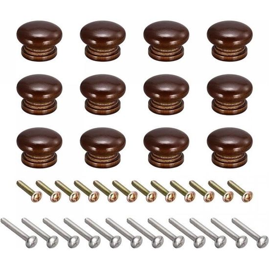 Poignées De Tiroir En Bois – Marron Foncé – 27x25mm – Lot De 15 – Uxcell